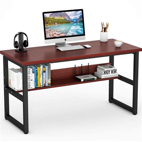 Tribesigns Computer Desk With Bookshelf 55 Simple Modern