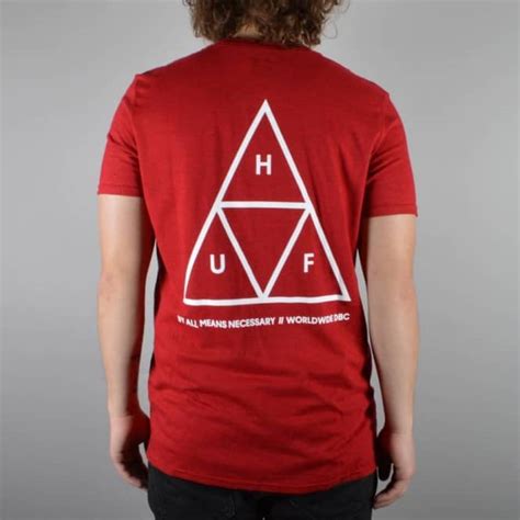 Huf Triple Triangle T Shirt Wine Heather Skate Clothing From Native