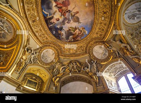 Ceiling Art Of Louvre Museum Image Of Artwork And Painting On The