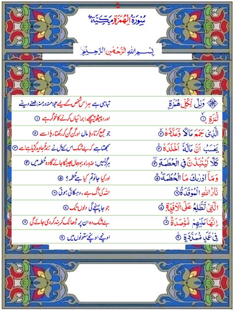 Surah Humazah Pic Quran 104 Surat Al Humazah The Traducer Arabic To