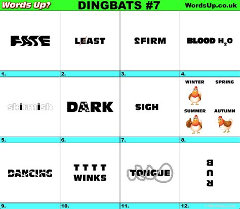 Words Up Dingbat Puzzles Printable Dingbat Puzzles Printable