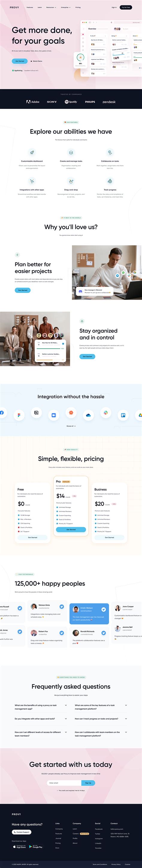 Landing Page Task Management 🎯 By Nazmi Javier ⚡️ For Unspace On Dribbble