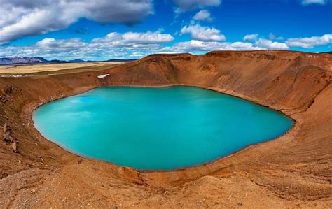 Premium Photo Volcano Crater Viti With Turquoise Lake Inside Krafla