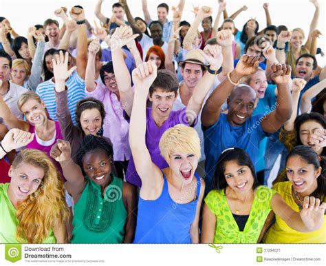 Large Group Of People Celebrating Stock Image - Image of cooperation, event: 37284021