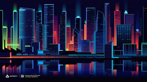 Beautiful Vibrant Illustrations Of City Skylines Made