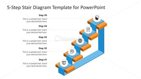 5 Step Stair Process Diagram For Powerpoint Slidemodel