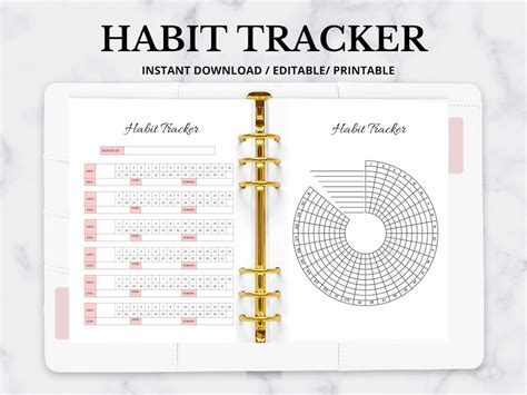 2023 Habit Tracker Printable Set Yearly Monthly Weekly Daily Habit