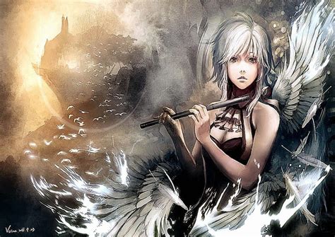 Anime 3d Girl Playing The Flute Girl And Flute Hd Wallpaper Pxfuel