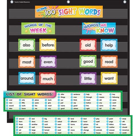 Second 100 Sight Words Pocket Chart Cards — Nest Learning