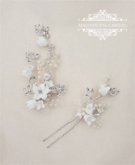 Pearl Hair Pin Hair Pin Set Bridal Hair Pin Bridal Etsy Flower Hair