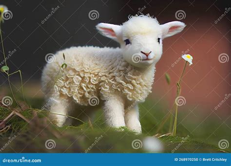 Cutest Easter Spring Lamb In Flowers Stock Illustration Illustration