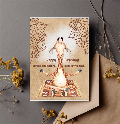 Funny Yoga Birthday Cardbirthday Cards For Yoga Lovers For Him Or For