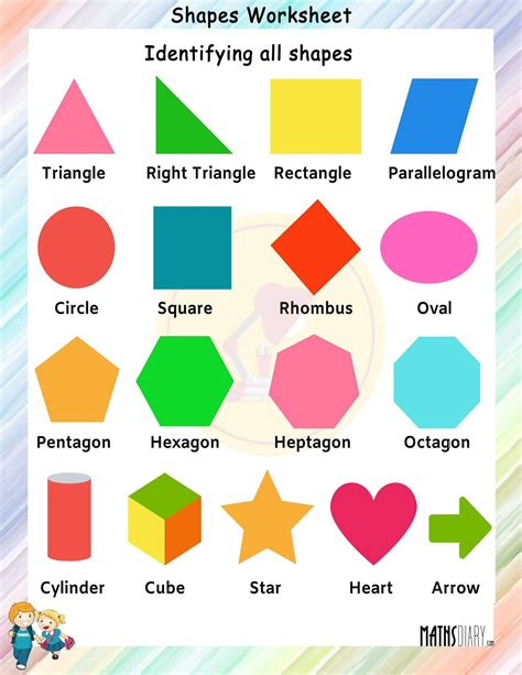 Identifying Shapes Math Worksheets