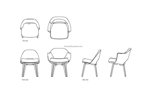 Saarinen Dining Chairs Autocad Block Free Cad Floor Plans
