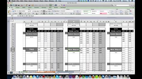 Personal Training Workout Log From Excel Training Designs Youtube
