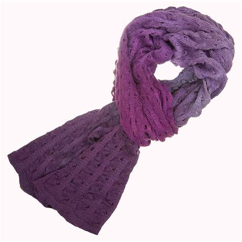 Womens Hand Painted Pure Silk Scarf Knitted In A Soft Ripple Pattern