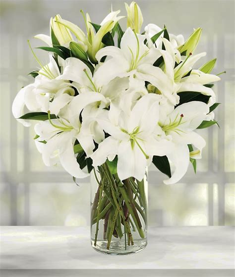 White Lilies Bouquet Avas Flowers