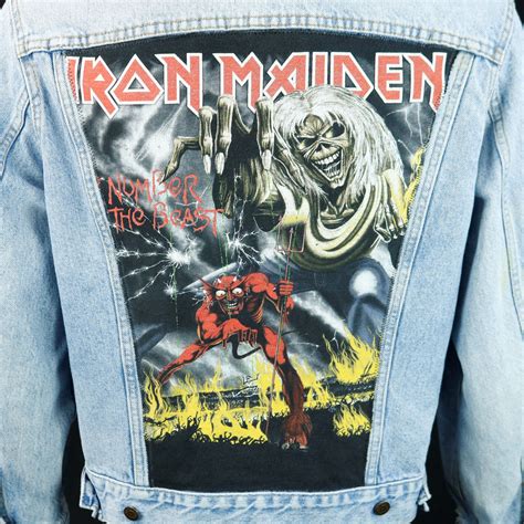 Iron Maiden Levis Denim Jacket Vtg Blue Jean Usa Number Of The Beast