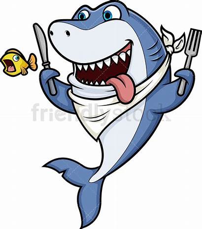 Shark Hungry Cartoon Clipart Vector Friendly Friendlystock