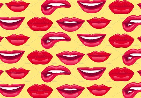 Trendy Sweet Lips Pattern ~ Patterns ~ Creative Market