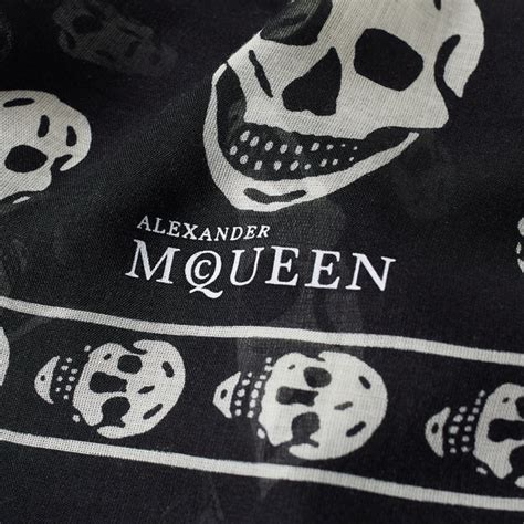 Alexander Mcqueen Skull Scarf Black And Ivory End