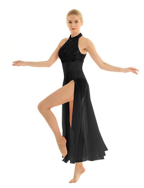 Black Contemporary Dance Costume Twirling Ballerinas
