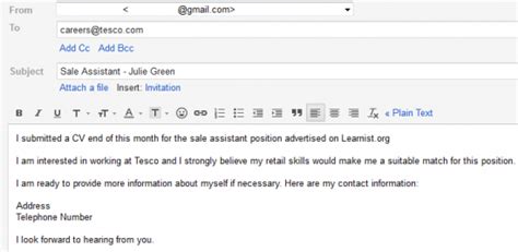 The email subject line should include your name and the title of the job you are applying for. Follow Up Letter Example for a Job Application ...