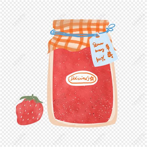 Strawberry Jam Jam Hand Drawn Illustration Material Cartoon Jam