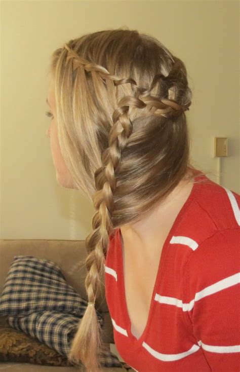 Waterfall With Side French Braid The Waterfall Goes All Around The Top Of The Head Not Shown