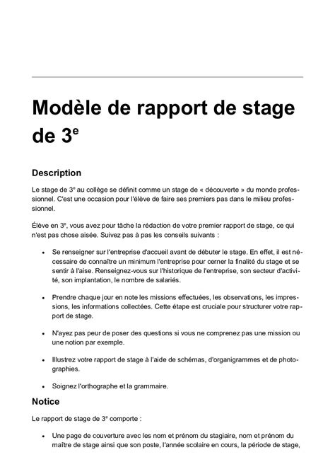 Calaméo Rapport De Stage 3ème