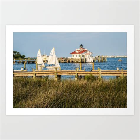 Roanoke Island Lighthouse Outer Banks North Carolina Manteo Print Art