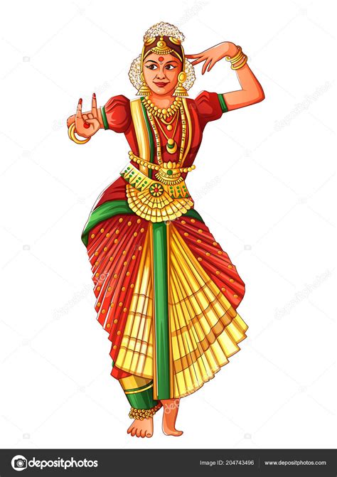 Woman Performing Bharatanatyam Classical Dance Of Tamil Nadu India