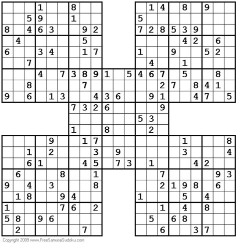 Free Printable Samurai Sudoku Puzzles Printable World Holiday