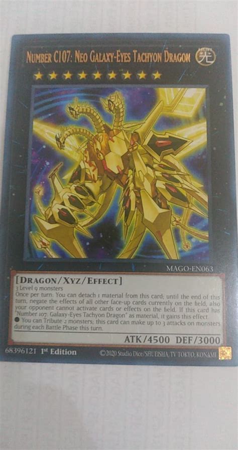 Number C107 Neo Galaxy Eyes Tachyon Dragon Cartas Yugi M