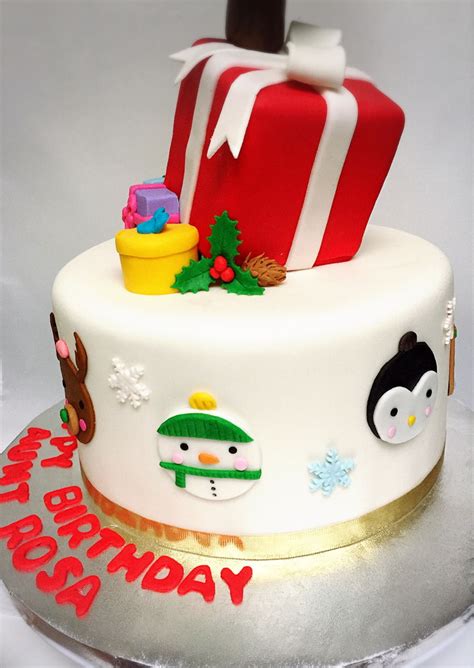 A cake featuring a beach theme is perfect for a seaside party. Christmas + Birthday Topsy Turvy Cake - CakeCentral.com