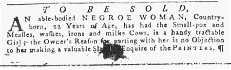 Slavery Advertisements Published November 17 1773 The Adverts 250