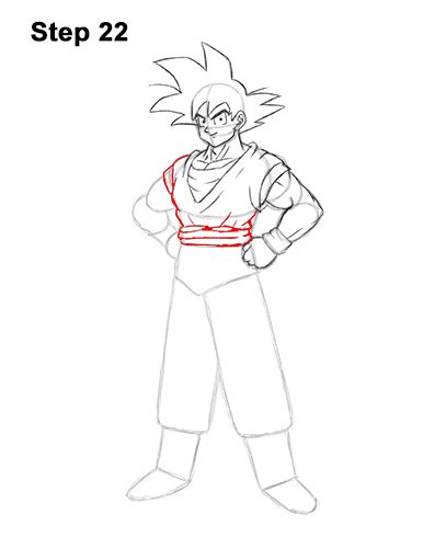 How To Draw Goku Full Body With Step By Step Pictures