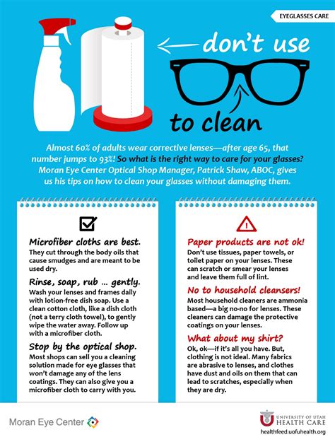 paper towel to clean your glasses no university of utah health