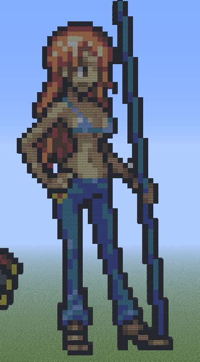 Zazusha Nami From One Piece Minecraft Pixel Art