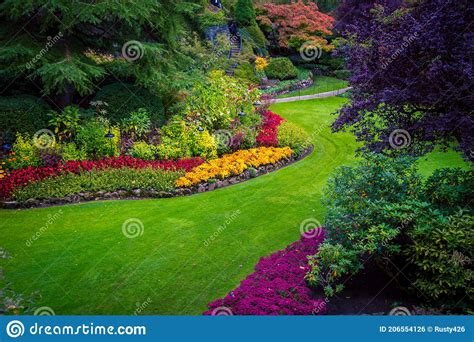 Colourful Flower Bed In A Park Stock Photo Image Of Canada Garden