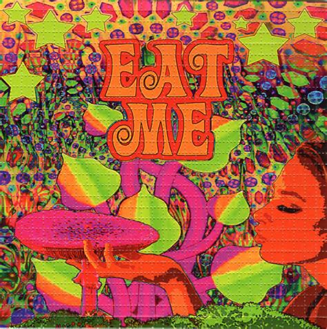 Eat Me Perforated Sheet Book Blotter Art Psychedelic Acid Lsd Artwork