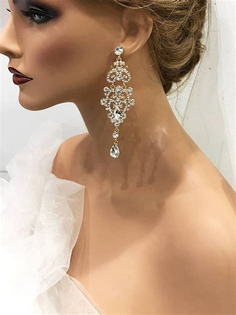 Bridal Chandelier Earrings Silver Crystal Chandelier Etsy