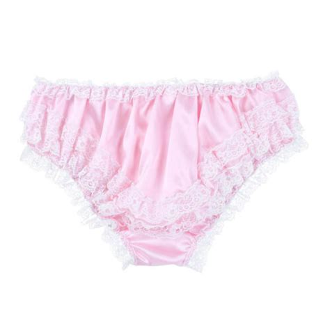 Sissy Men S Satin Lace Ruffled Underwear Sexy Pouch Briefs Bikini Thong Panties Ebay
