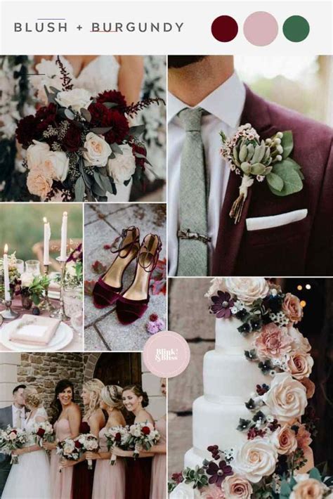 Top 10 Summer Wedding Color Palettes Blink And Bliss Burgundy Wedding