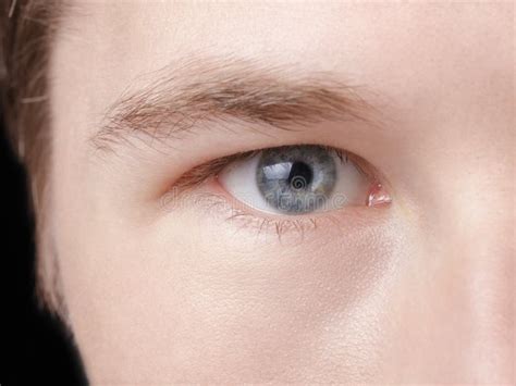 Face Of Young Adult Man With Blue Eyes Stock Photo Image Of Close
