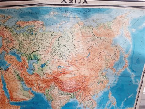 Azija Geografska Karta Zidna Kupindo Com