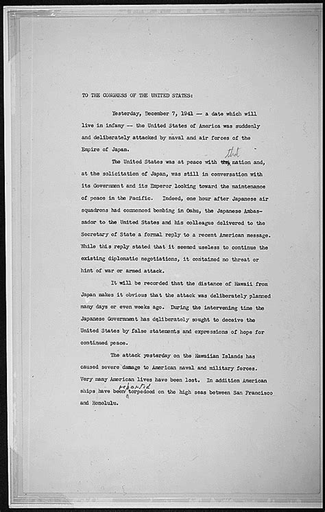 Today we have gathered here to celebrate this great national occasion. FDR's "Day of Infamy" Speech | National Archives