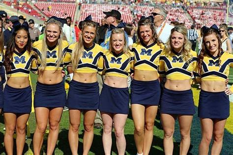 Pin By Thomas J On Michigan Hot Cheerleaders College Cheerleading Michigan Go Blue