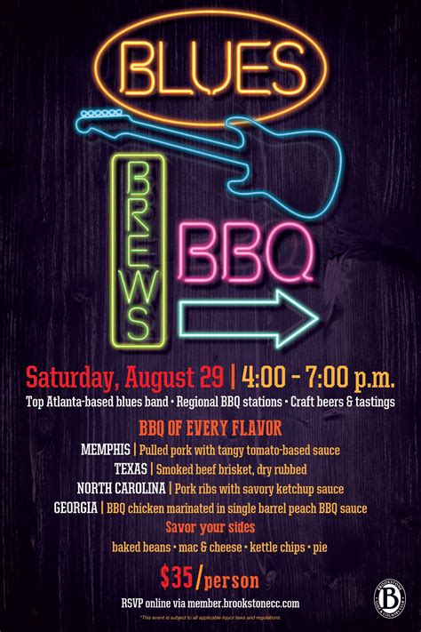 Blues Brews And Bbq Flyer Poster Design Event Template Flyer And