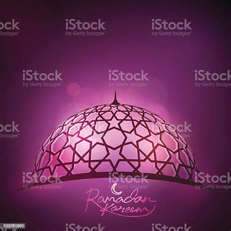 Ramadan Background Beam Of Light From Mosque Dome Stock Illustration